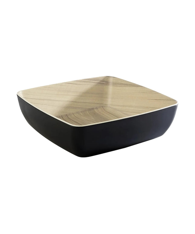 GGM Gastro (6 pcs) Bowl - FRIDA - Melamine - 2.65L - square - 250x250mm - Depth: 75mm - Black & Beige