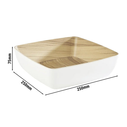 GGM Gastro (6 pcs) Bowl - FRIDA - Melamine - 2.65L - square - 250x250mm - Depth: 75mm - White