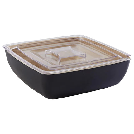 GGM Gastro (6 pcs) Bowl - FRIDA - Melamine - 2.65L - square - 250x250mm - Depth: 75mm - Black & Beige