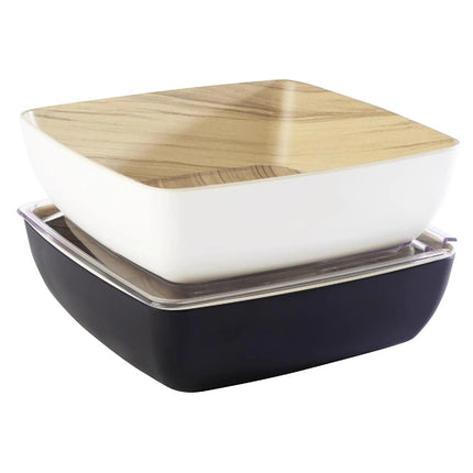 GGM Gastro (6 pcs) Bowl - FRIDA - Melamine - 2.65L - square - 250x250mm - Depth: 75mm - Black & Beige