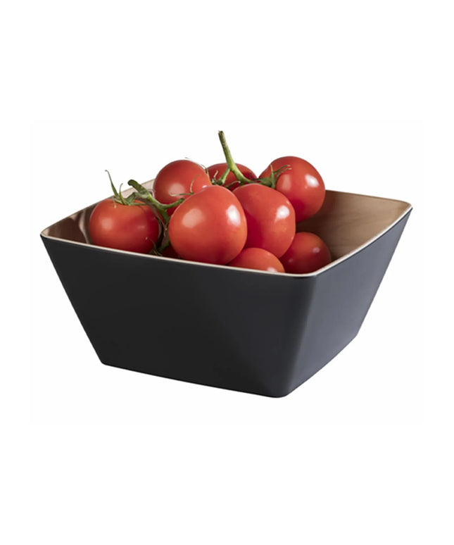 GGM Gastro (6 pcs) Bowl - FRIDA - Melamine - 3.5L - square - 250x250mm - Depth: 120mm - Black & Beige