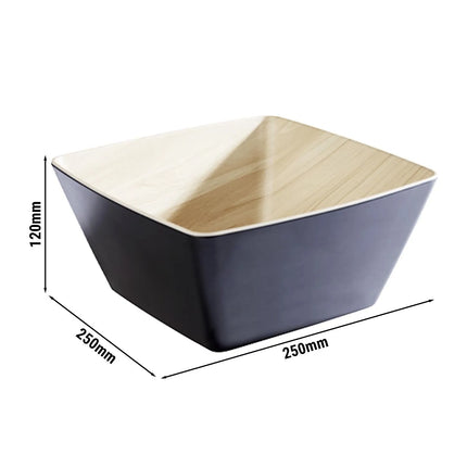 GGM Gastro (6 pcs) Bowl - FRIDA - Melamine - 3.5L - square - 250x250mm - Depth: 120mm - Black & Beige