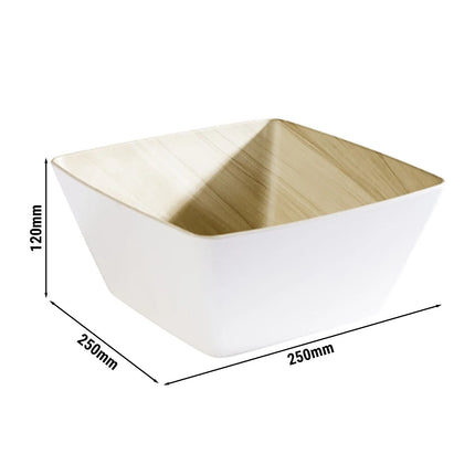 GGM Gastro (6 pcs) Bowl - FRIDA - Melamine - 3.5L - square - 250x250mm - Depth: 120mm - White