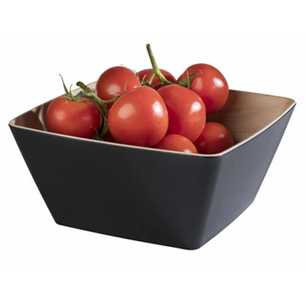 GGM Gastro (6 pcs) Bowl - FRIDA - Melamine - 3.5L - square - 250x250mm - Depth: 120mm - Black & Beige