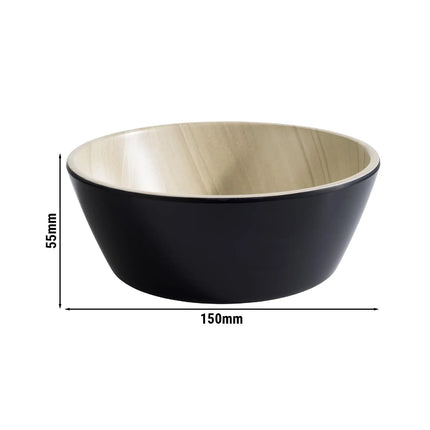 GGM Gastro (6 pcs) Bowl - FRIDA - Melamine - 440ml - square - 150x150mm - Depth: 55mm - Black & Beige