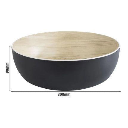 GGM Gastro (6 pcs) Bowl - FRIDA - Melamine - 4.7L - 300x300mm - Depth: 95mm - Black & Beige
