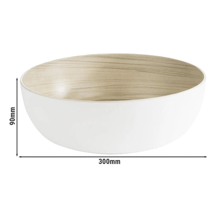 GGM Gastro (6 pcs) Bowl - FRIDA - Melamine - 4.7L - 300x300mm - Depth: 95mm - White/Beige