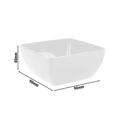 GGM Gastro (6 pcs) Bowl - FRIENDLY - PET - 0.14L - square - 90x90mm - Depth: 40mm - White