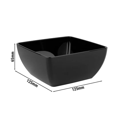 GGM Gastro (6 pcs) Bowl - FRIENDLY - PET - 0.40L - square - 125x125mm - Depth: 65mm - Black
