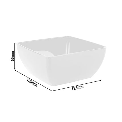 GGM Gastro (6 pcs) Bowl - FRIENDLY - PET - 0.4L - square - 125x125mm - Depth: 65mm - White