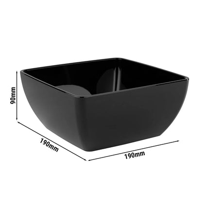 GGM Gastro (6 pcs) Bowl - FRIENDLY - PET - 1.5L - square - 190x190mm - Depth: 90mm - Black