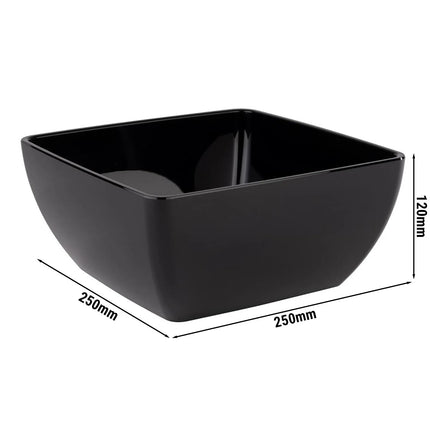 GGM Gastro (6 pcs) Bowl - FRIENDLY - PET - 3.8L - square - 250x250mm - Depth: 120mm - Black
