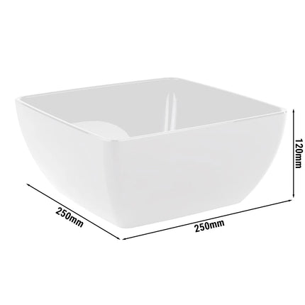 GGM Gastro (6 pcs) Bowl - FRIENDLY - PET - 3.8L - square - 250x250mm - Depth: 120mm - White