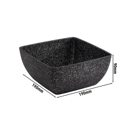 GGM Gastro (6 pcs) Bowl - FROSTFIRE - Aluminium - 1.5L - square - 190x190mm - Depth: 90mm - Grey speckled