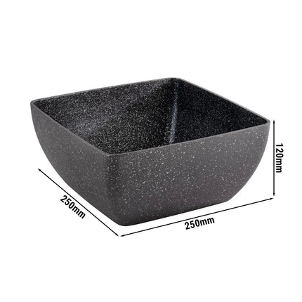 GGM Gastro (6 pcs) Bowl - FROSTFIRE - Aluminium - 3.8L - square - 250x250mm - Depth: 120mm - Grey-speckled