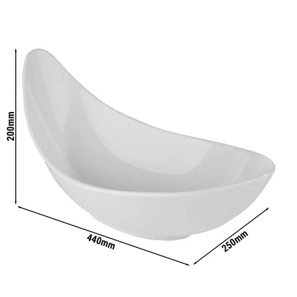 GGM Gastro (6 pcs) Bowl - GLOBAL BUFFET - Melamine - 3.3L - 440x250mm - Depth: 200mm - White