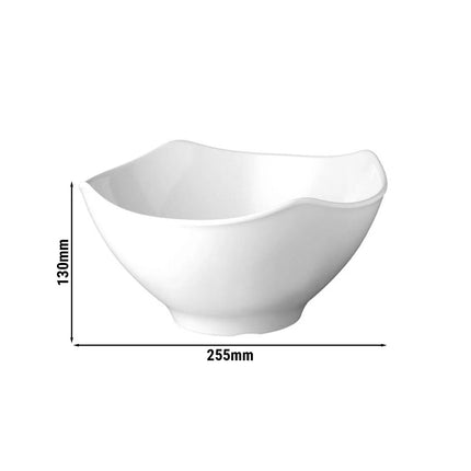 GGM Gastro (6 pcs) Bowl - GLOBAL BUFFET - Melamine - 3L - square - 255x255mm - Depth: 130mm - White