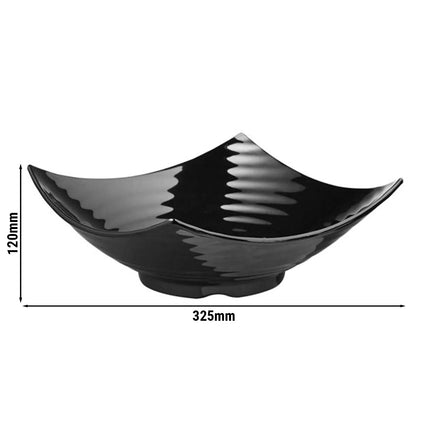 GGM Gastro (6 pcs) Bowl - GLOBAL BUFFET - Melamine - 3L - square - 325x325mm - Black