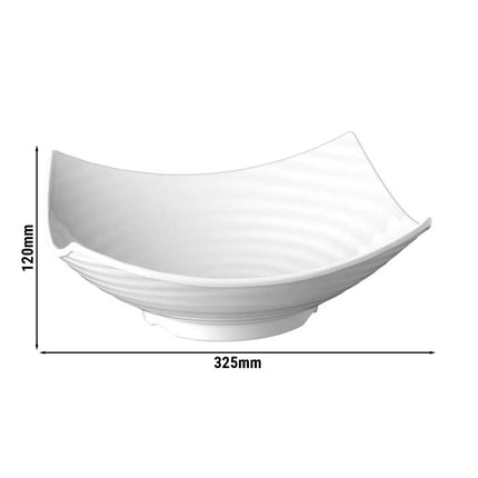 GGM Gastro (6 pcs) Bowl - GLOBAL BUFFET - Melamine - 3L - square - 325x325mm - Depth: 120mm - White