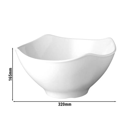GGM Gastro (6 pcs) Bowl - GLOBAL BUFFET - Melamine - 4.5L - 320x320mm - Depth: 165mm - White