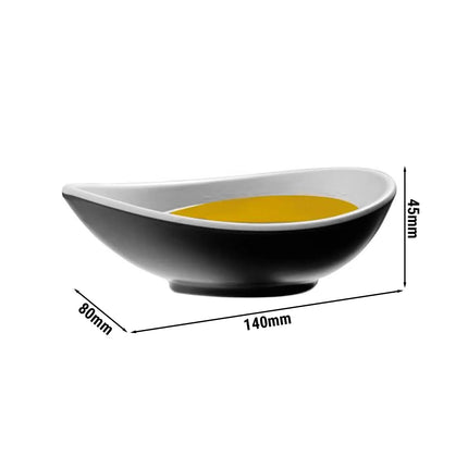 GGM Gastro (6 pcs) Bowl - HALFTONE - Melamine - 0.10L - 140x80mm - Depth: 45mm - Black & White