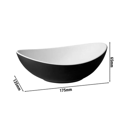 GGM Gastro (6 pcs) Bowl - HALFTONE - Melamine - 0.35L - 175x135mm - Depth: 65mm - Black & White