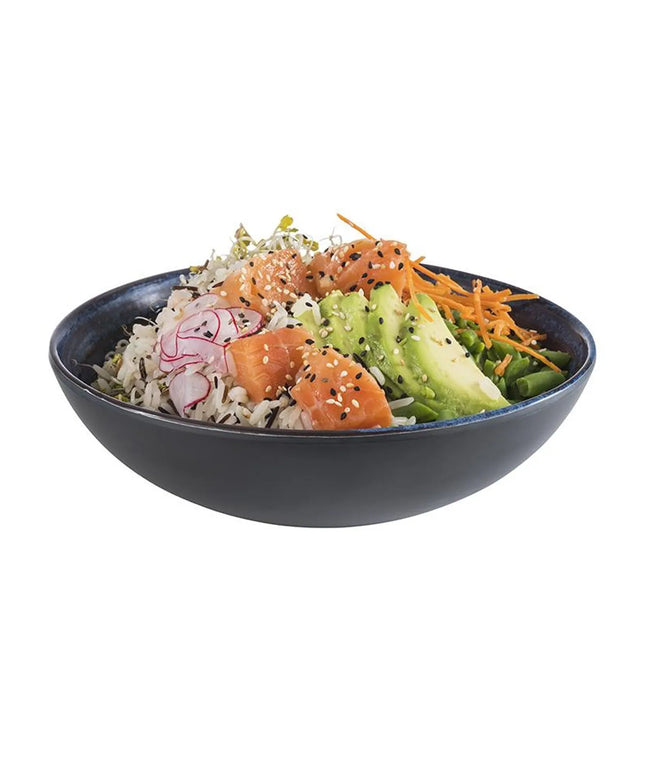 GGM Gastro (6 pcs) Bowl - LOOPS - Melamine - 1.0L - square - 205x205mm - Depth: 65mm - Blue