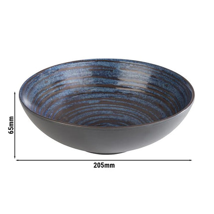 GGM Gastro (6 pcs) Bowl - LOOPS - Melamine - 1.0L - square - 205x205mm - Depth: 65mm - Blue