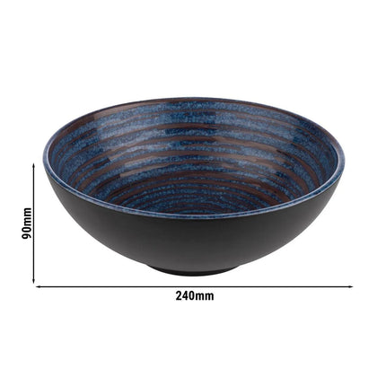 GGM Gastro (6 pcs) Bowl - LOOPS - Melamine - 1.8L - square - 240x240mm - Depth: 90mm - Blue