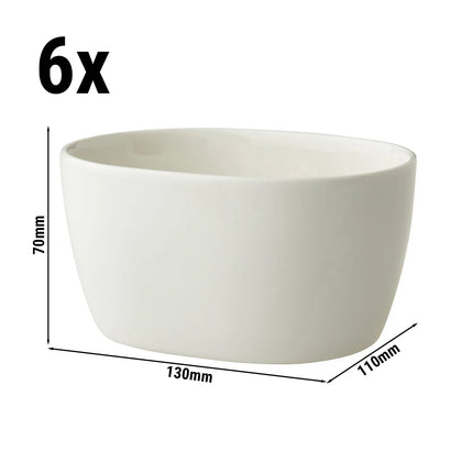 GGM Gastro (6 pcs) Bowl - Lux - Porcelain - 100ml - 130x110mm - Ivory