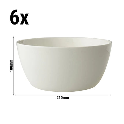 GGM Gastro (6 pcs) Bowl - Lux - Porcelain - 2.0L - round - Ø 210mm - Ivory