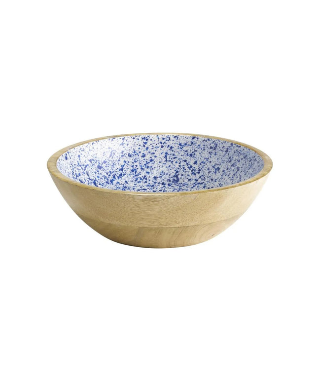 GGM Gastro (6 pcs) Bowl - MANGO - Mango Wood - 1.1L - Ø 240mm - White-Blue