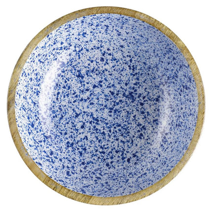 GGM Gastro (6 pcs) Bowl - MANGO - Mango Wood - 1.1L - Ø 240mm - White-Blue