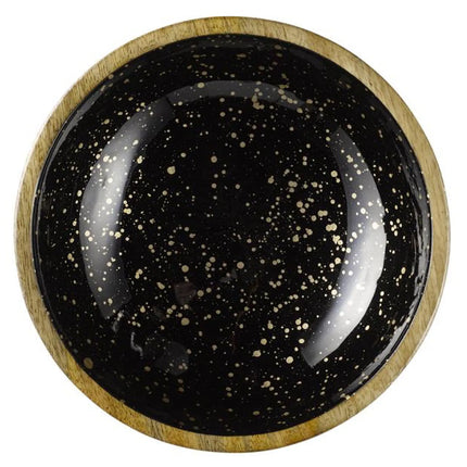 GGM Gastro (6 pcs) Bowl - MANGO - Mango Wood - 1.1L - round - Ø 240mm - Black-Gold
