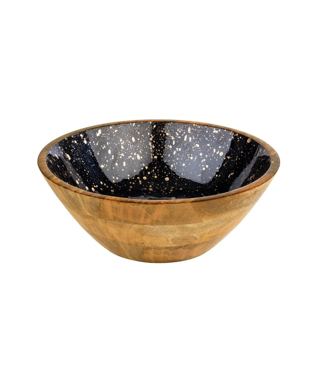 GGM Gastro (6 pcs) Bowl - MANGO - Mango Wood - 3L - round - Ø 300mm - Depth: 105mm - Black-Gold