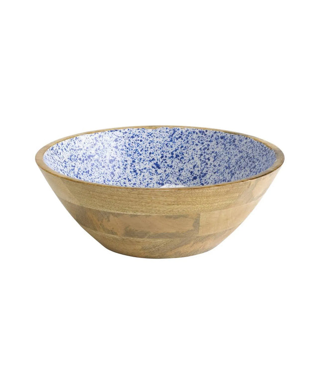 GGM Gastro (6 pcs) Bowl - MANGO - Mango Wood - 3L - round - Ø 300mm - White-Blue