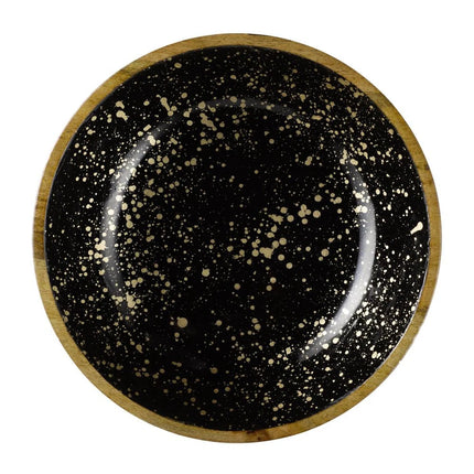 GGM Gastro (6 pcs) Bowl - MANGO - Mango Wood - 4L - round - Ø 370mm - Depth: 90mm - Black-Gold