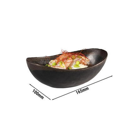 GGM Gastro (6 pcs) Bowl - MARONE - Melamine - 0.25L - 165x100mm - Depth: 55mm - Black/Brown