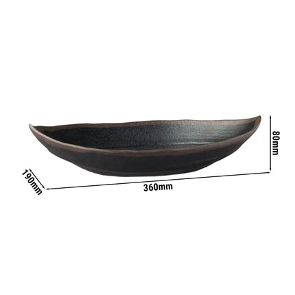 GGM Gastro (6 pcs) Bowl - MARONE - Melamine - 0.40L - 255x140mm - Depth: 55mm - Black/Brown