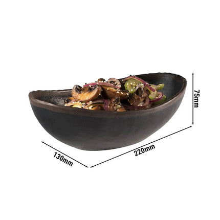 GGM Gastro (6 pcs) Bowl - MARONE - Melamine - 0.60L - 220x130mm - Depth: 75mm - Black/Brown