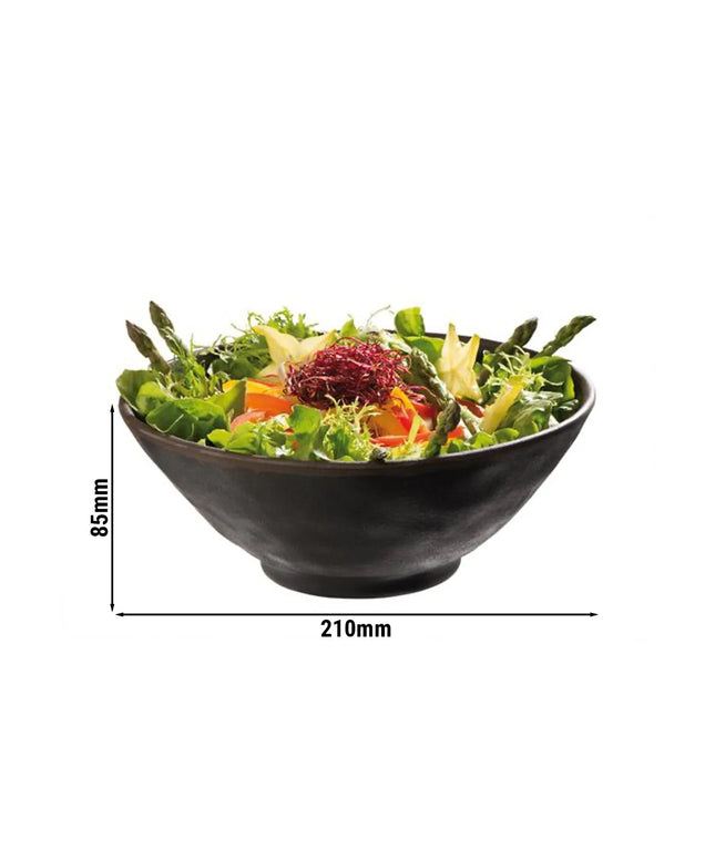 GGM Gastro (6 pcs) Bowl - MARONE - Melamine - 1L - round - Ø 210mm - Black/Brown