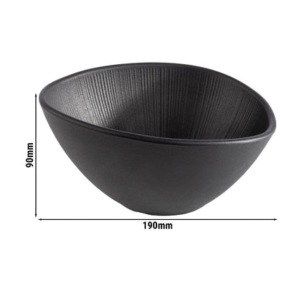 GGM Gastro (6 pcs) Bowl - NERO - Melamine - 0.5L - 190x165mm - Depth: 90mm - Black