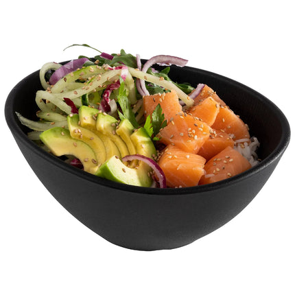 GGM Gastro (6 pcs) Bowl - NERO - Melamine - 0.5L - 190x165mm - Depth: 90mm - Black