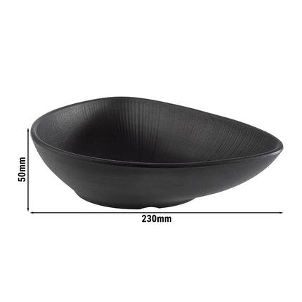 GGM Gastro (6 pcs) Bowl - NERO - Melamine - 0.6L - 230x180mm - Depth: 50mm - Black