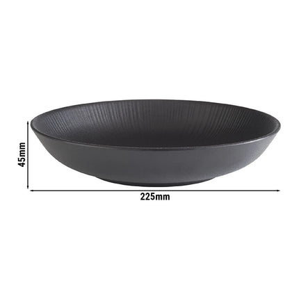 GGM Gastro (6 pcs) Bowl - NERO - Melamine - 0.8L - 225x225mm - Depth: 45mm - Black - square