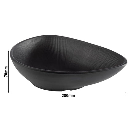 GGM Gastro (6 pcs) Bowl - NERO - Melamine - 0.8L - 280x220mm - Depth: 70mm - Black