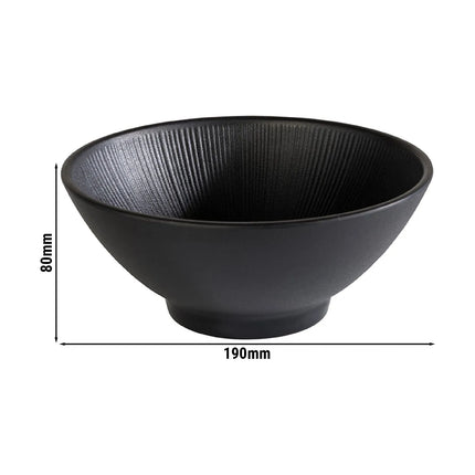 GGM Gastro (6 pcs) Bowl - NERO - Melamine - 0.9L - square - 190x190mm - Depth: 80mm - Black