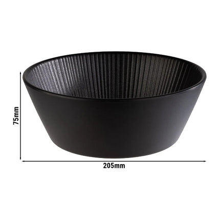 GGM Gastro (6 pcs) Bowl - NERO - Melamine - 1.2L - square - 205x205mm - Depth: 75mm - Black