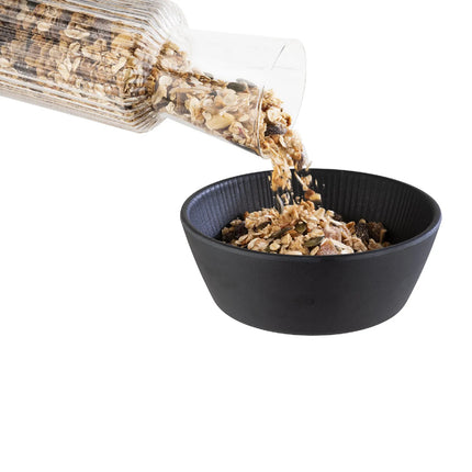 GGM Gastro (6 pcs) Bowl - NERO - Melamine - 1.2L - square - 205x205mm - Depth: 75mm - Black