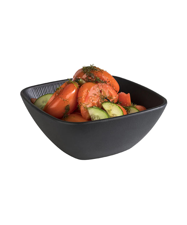 GGM Gastro (6 pcs) Bowl - NERO - Melamine - 1.5L - square - 195x195mm - Depth: 80mm - Black